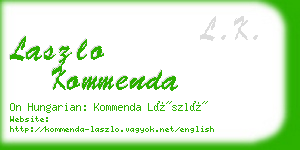 laszlo kommenda business card